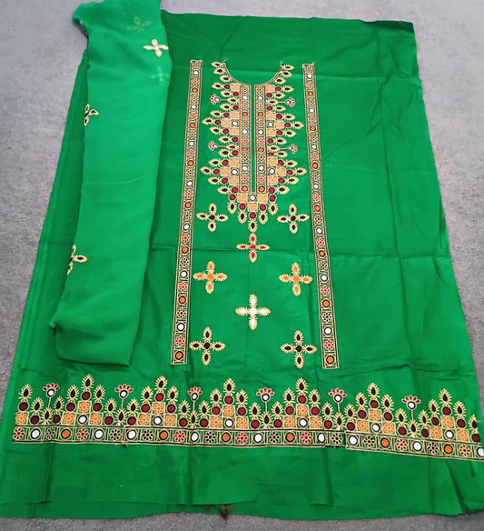 Unstitched embroided 2pc dress