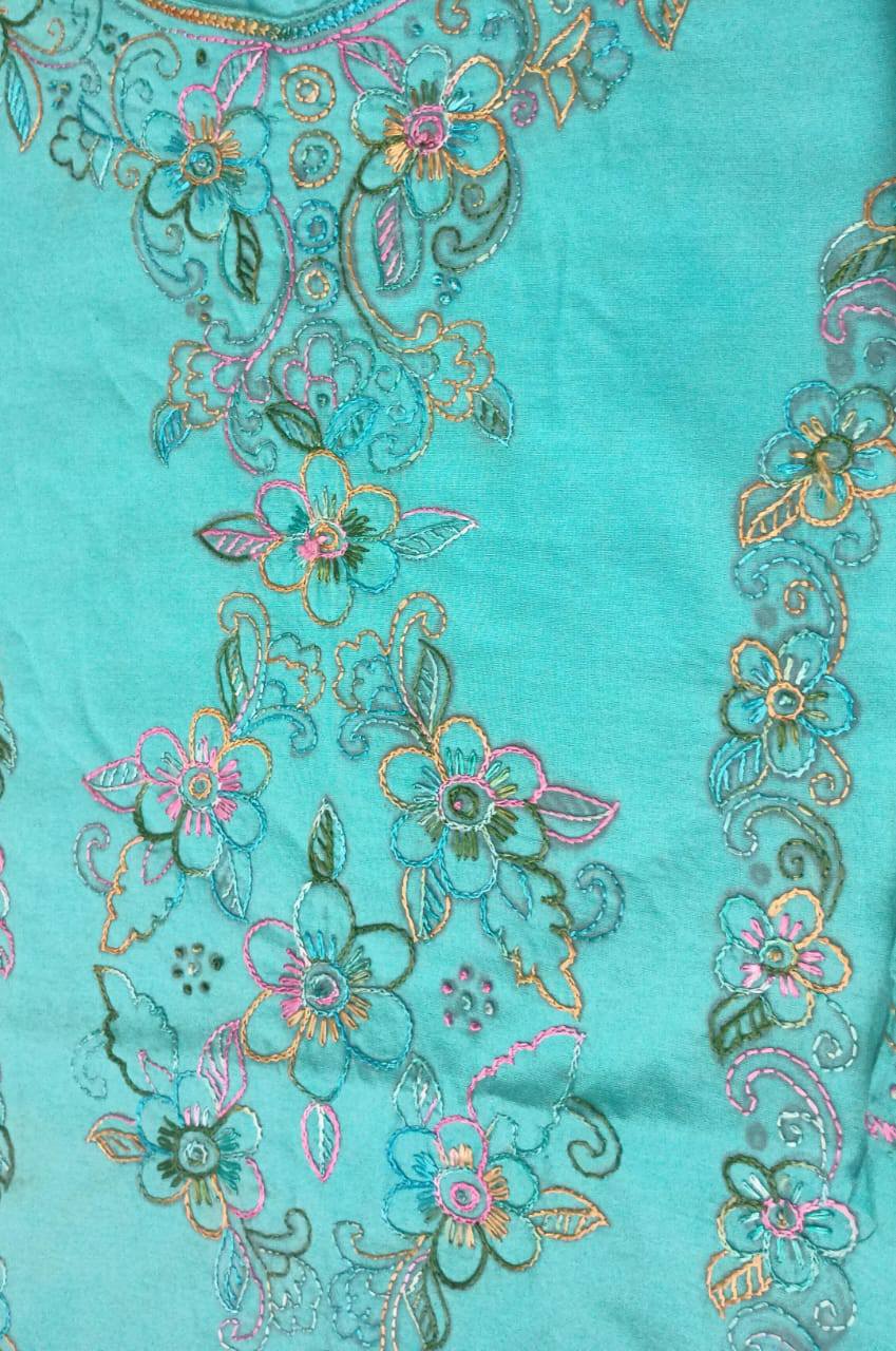 Unstitched embroided 2pc dress