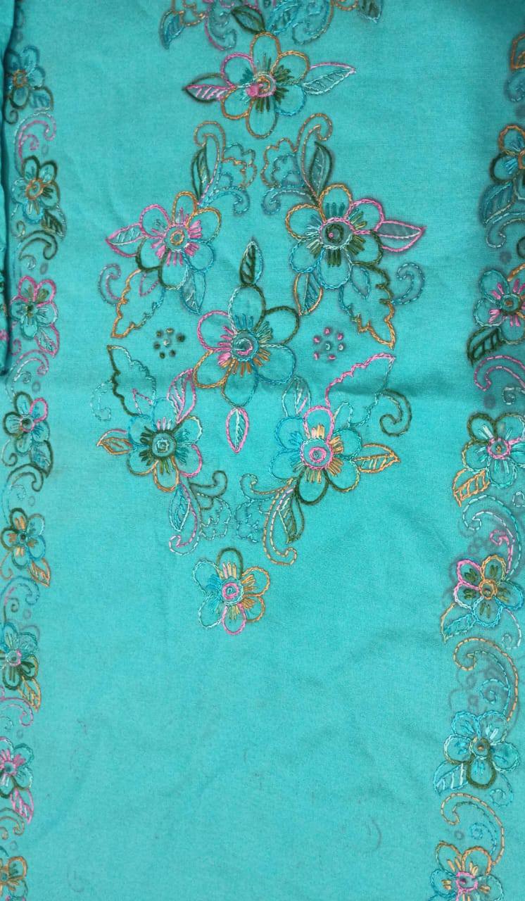 Unstitched embroided 2pc dress